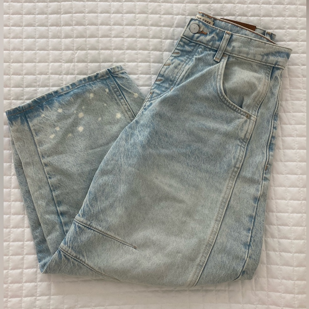 Free People / We The Free Good Luck Barrel Jeans, Size 27, Aegean Wash